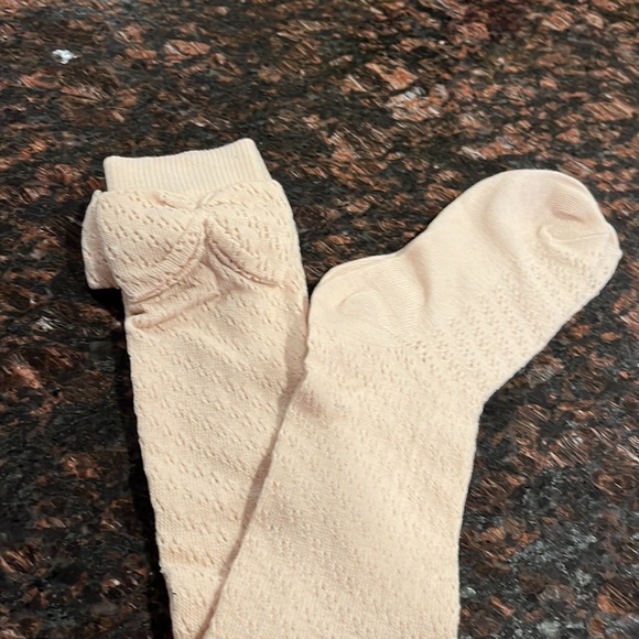 One Size Over The Knee Eyelet Long Socks With Big Eyelet Bow Set of 2 - Picture 3 of 13